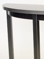 steel demilune end table