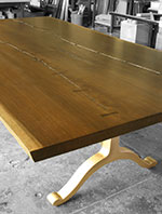 bronze slab table