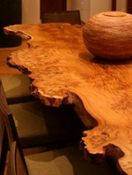 oak burl slab table