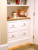 painted alcove cabinet
