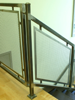 steel tubing railings with perforated panels