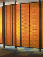 steel walls with perforated steel and acrylic panels