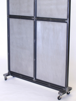 steel frame with aluminum panel wall on casters